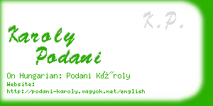 karoly podani business card